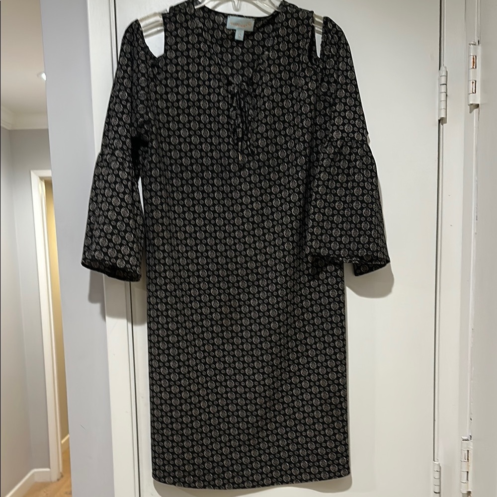Elegant Black Patterned Women's Dress